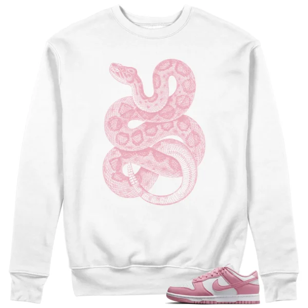 Python Snake Sweatshirt for Nike Dunk Low Elemental Pink Sneaker