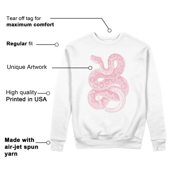 Python Snake Sweatshirt for Nike Dunk Low Elemental Pink Sneaker Features