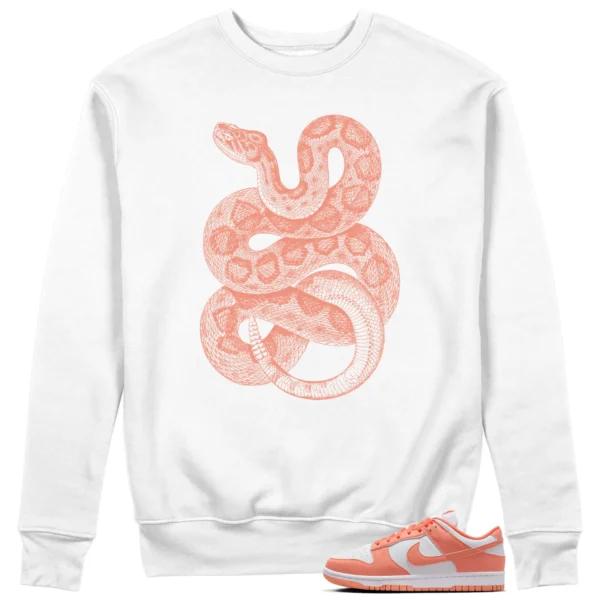 Python Snake Sweatshirt for Nike Dunk Low Light Wild Mango Sneaker