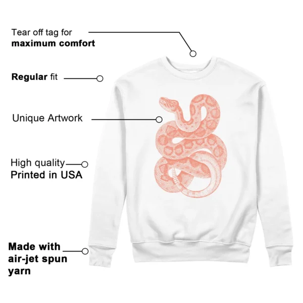 Python Snake Sweatshirt for Nike Dunk Low Light Wild Mango Sneaker Features