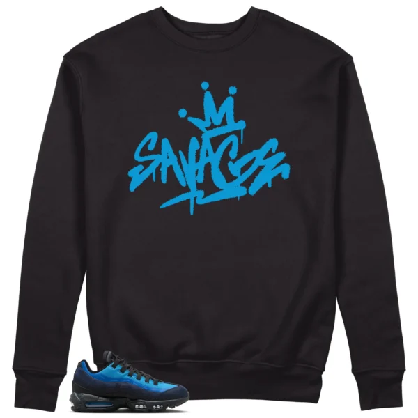 Savage Style Sweatshirt for Air Max 95 x Stash Black and Harbor Blue Lovers