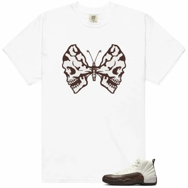 Butterfly Skulls Shirt for SoleFly x Air Jordan 12 Cafecito Fans