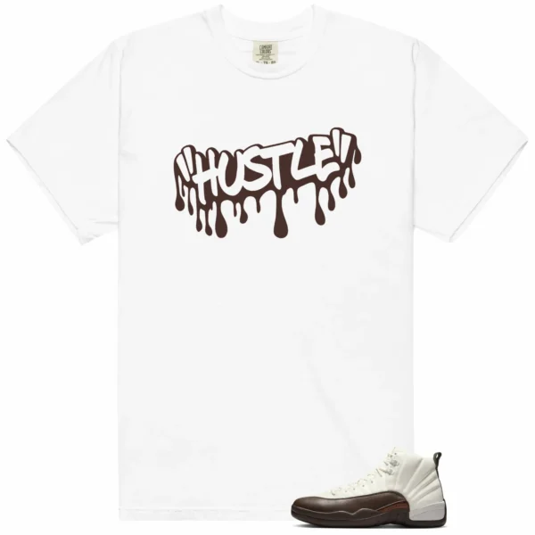 Hustle Drip Tee Matching SoleFly x Air Jordan 12 Cafecito