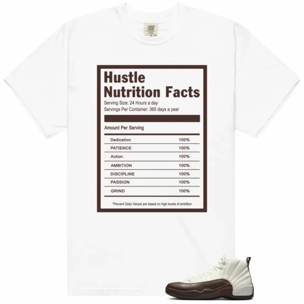 Hustle Facts: Motivational Graphic for SoleFly x Air Jordan 12 Cafecito