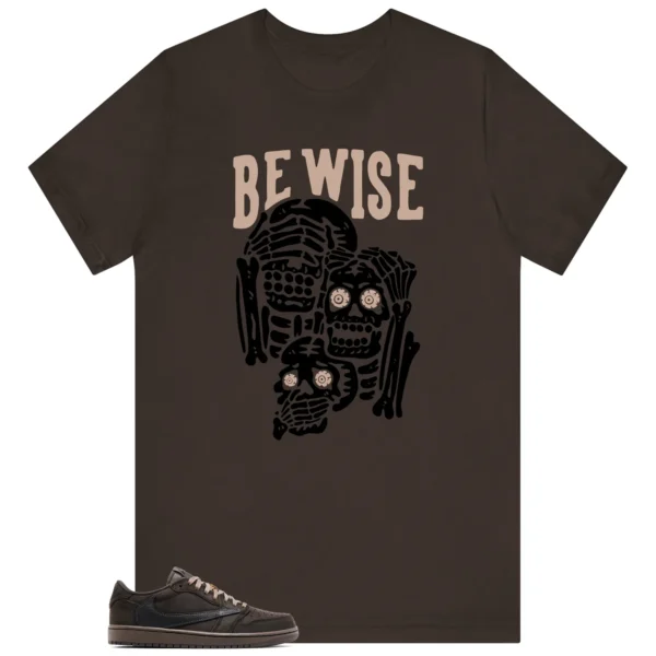 Travis Scott x Air Jordan 1 Low OG Velvet Brown 'Be Wise' Matching Shirt