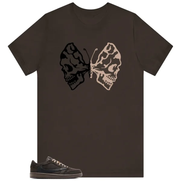 Butterfly Skulls Shirt for Travis Scott x Air Jordan 1 Low OG Velvet Brown Fans