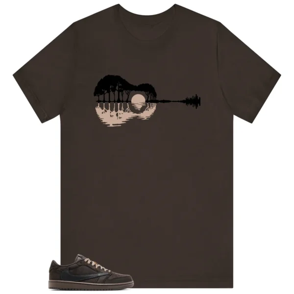 Guitar Shirt for Travis Scott x Air Jordan 1 Low OG Velvet Brown Sneaker