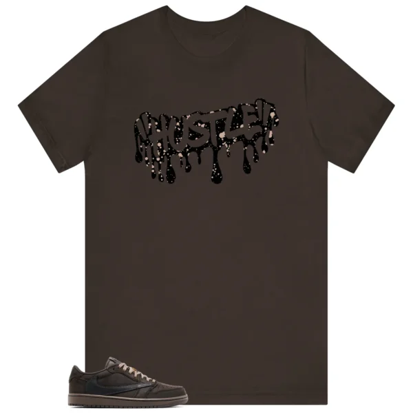 Hustle Drip Tee Matching Travis Scott x Air Jordan 1 Low OG Velvet Brown