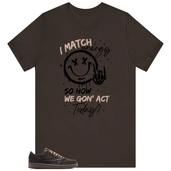 Travis Scott x Air Jordan 1 Low OG Velvet Brown Matching Tee Shirt - Match Energy