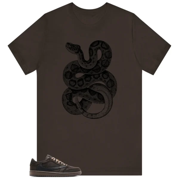 Python Snake Shirt for Travis Scott x Air Jordan 1 Low OG Velvet Brown Sneaker