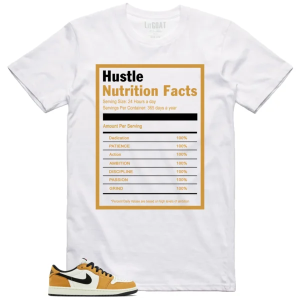 Hustle Facts: Motivational Graphic for Air Jordan 1 Low OG Rookie of the Year