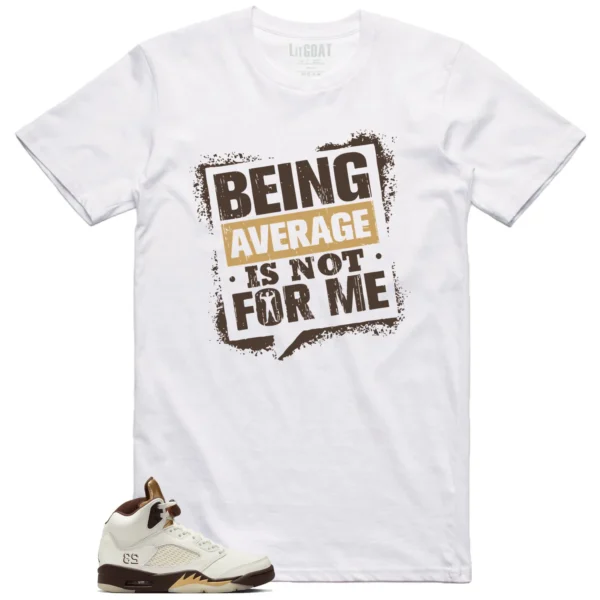 Average Not Me Tee Matches Air Jordan 5 Earth Sneaker