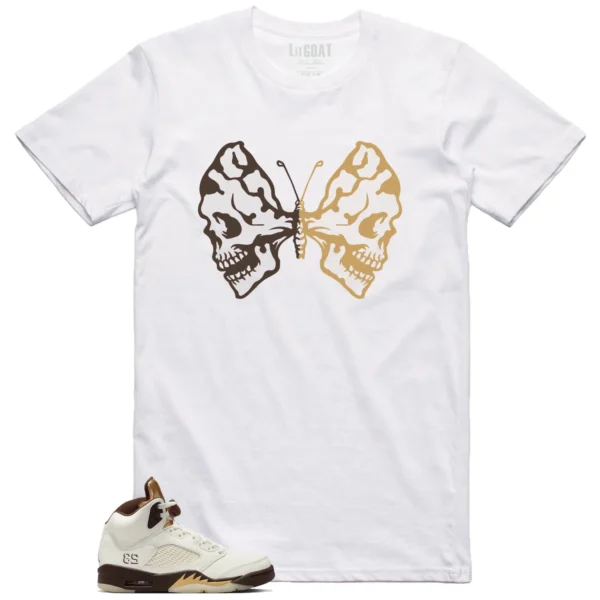 Butterfly Skulls Shirt for Air Jordan 5 Earth Fans