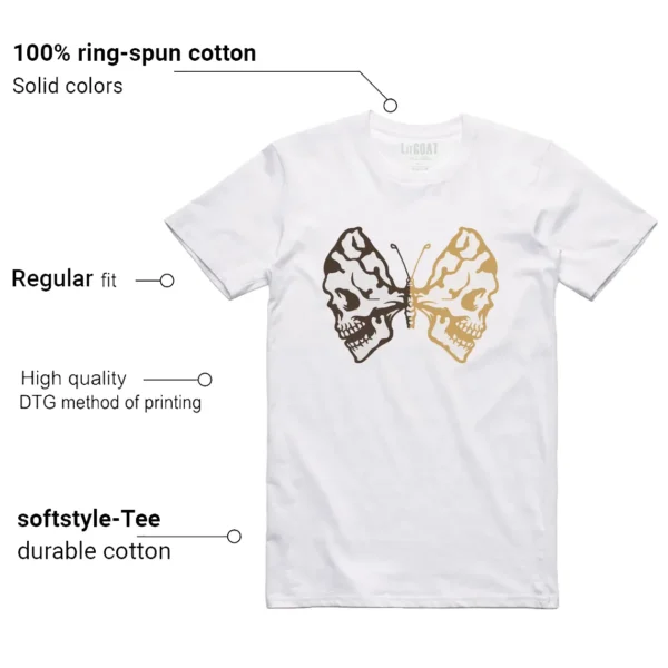 Butterfly Skulls Shirt for Air Jordan 5 Earth Fans Features