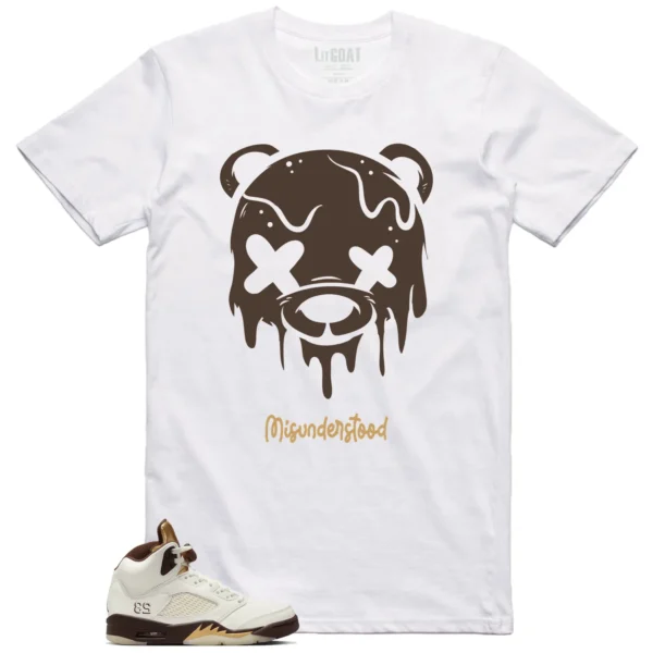 Air Jordan 5 Earth Matching Tee - Drippy Bear Graphic