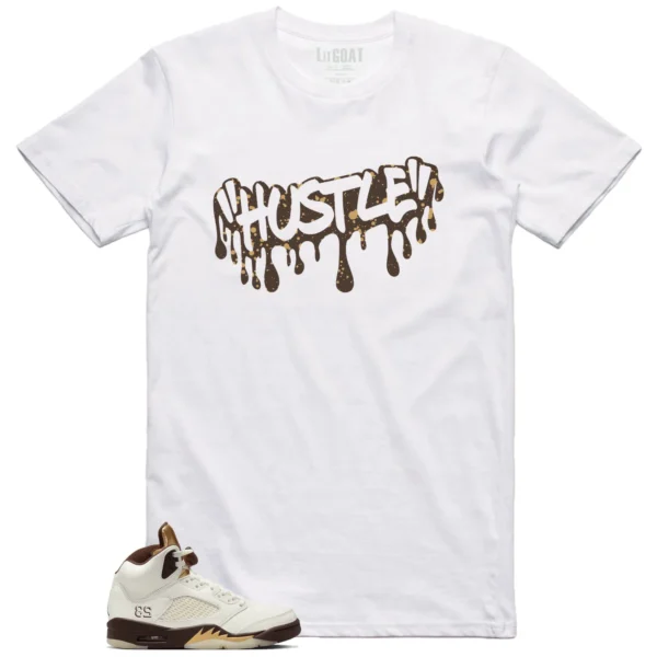 Hustle Drip Tee Matching Air Jordan 5 Earth