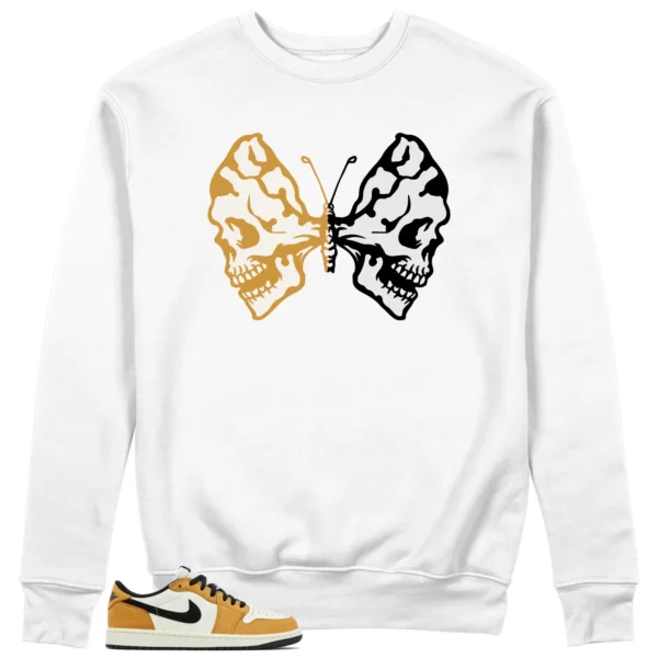 Butterfly Skulls Sweatshirt for Air Jordan 1 Low OG Rookie of the Year Fans