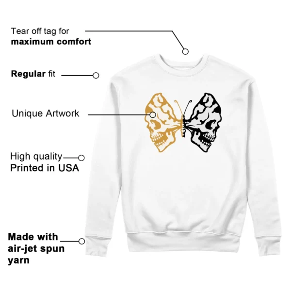 Butterfly Skulls Sweatshirt for Air Jordan 1 Low OG Rookie of the Year Fans Features