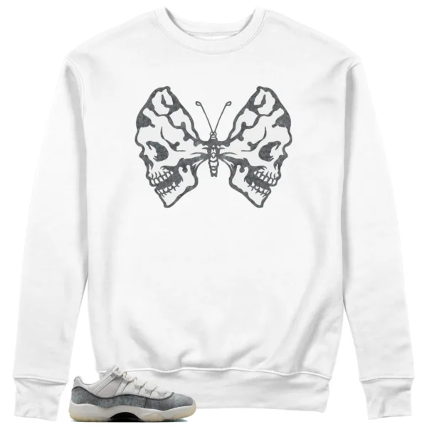 Butterfly Skulls Sweatshirt for Air Jordan 11 Low Year of the Snake Fans