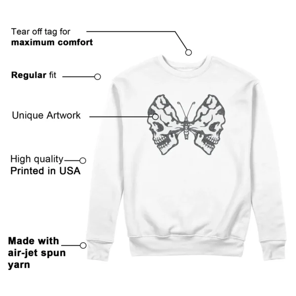 Butterfly Skulls Sweatshirt for Air Jordan 11 Low Year of the Snake Fans Features