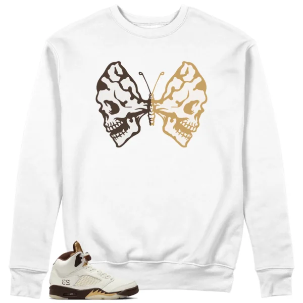 Butterfly Skulls Sweatshirt for Air Jordan 5 Earth Fans