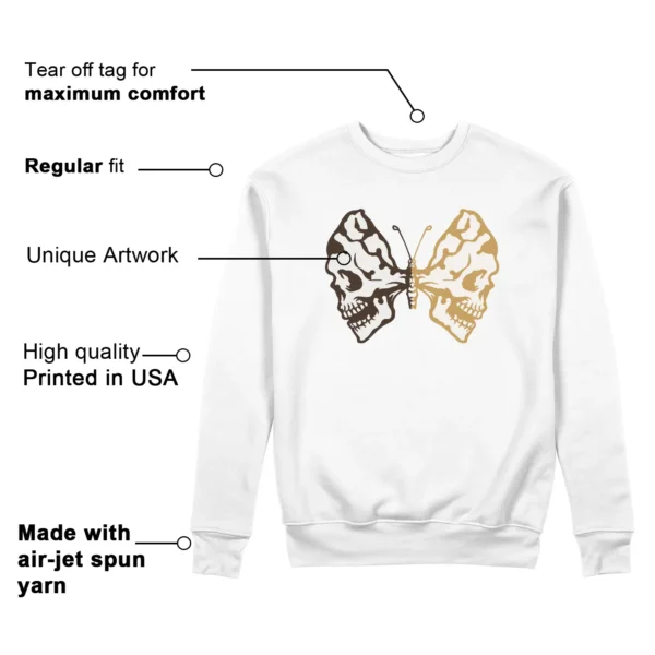 Butterfly Skulls Sweatshirt for Air Jordan 5 Earth Fans Features