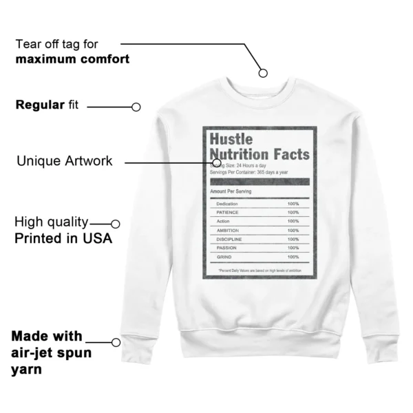 Hustle Facts: Motivational Sweatshirt for Air Jordan 11 Low Year of the Snake Features