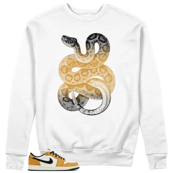 Python Snake Sweatshirt for Air Jordan 1 Low OG Rookie of the Year Sneaker