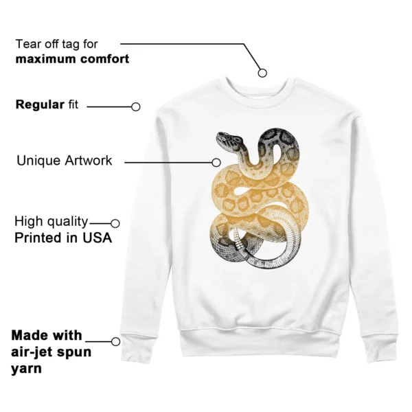 Python Snake Sweatshirt for Air Jordan 1 Low OG Rookie of the Year Sneaker Features