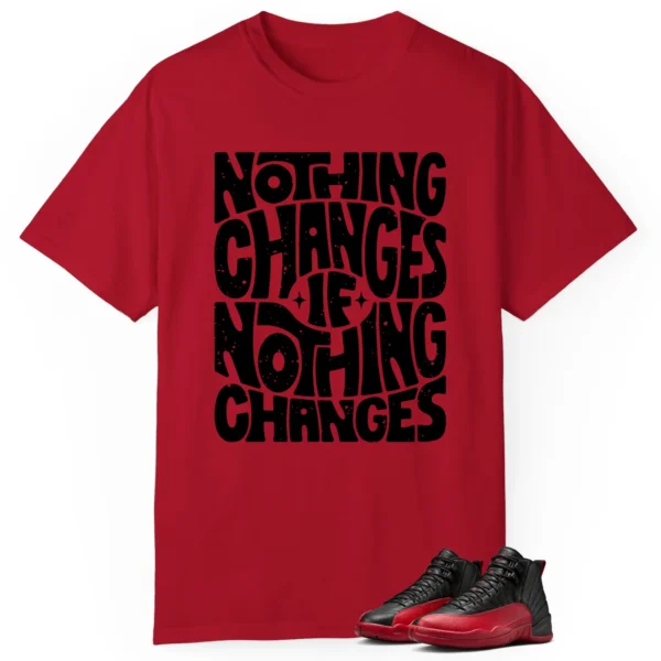 Air Jordan 12 Flu Game Style: Nothing Changes Tee