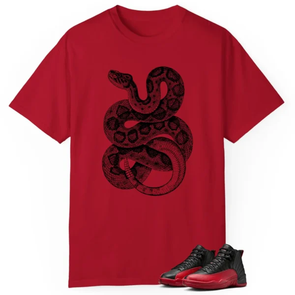 Python Snake Shirt for Air Jordan 12 Flu Game Sneaker