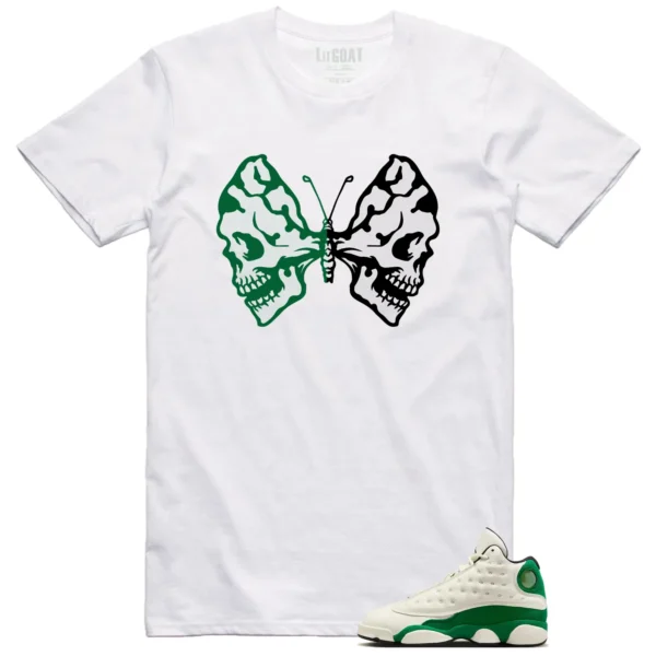 Butterfly Skulls Shirt for Air Jordan 13 Pine Green 2025 Fans