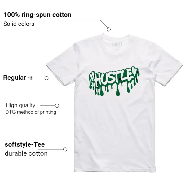 Hustle Drip Tee Matching Air Jordan 13 Pine Green 2025 Features