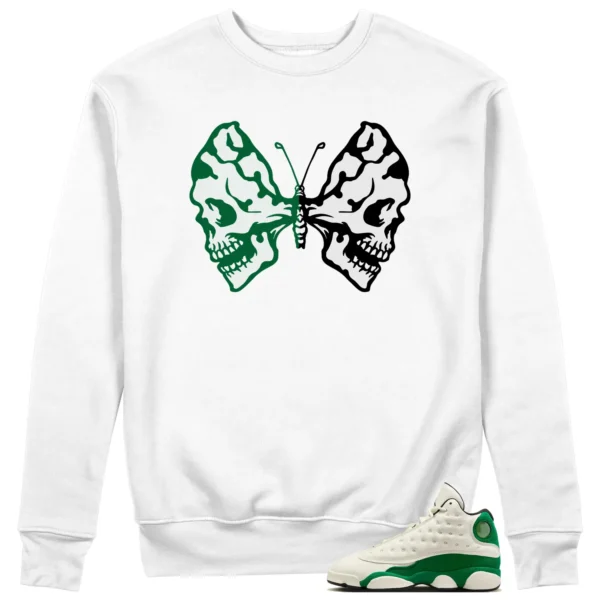 Butterfly Skulls Sweatshirt for Air Jordan 13 Pine Green 2025 Fans