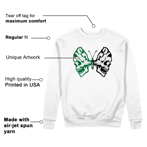 Butterfly Skulls Sweatshirt for Air Jordan 13 Pine Green 2025 Fans Features