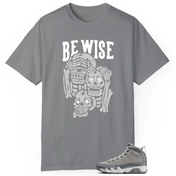 Jordan 9 Cool Grey 'Be Wise' Matching Shirt