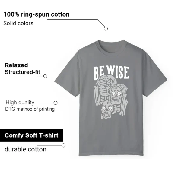 Jordan 9 Cool Grey 'Be Wise' Matching Shirt Features