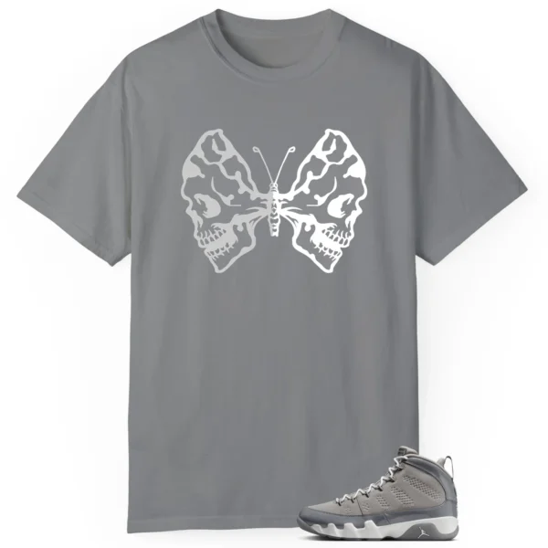 Butterfly Skulls Shirt for Jordan 9 Cool Grey Fans