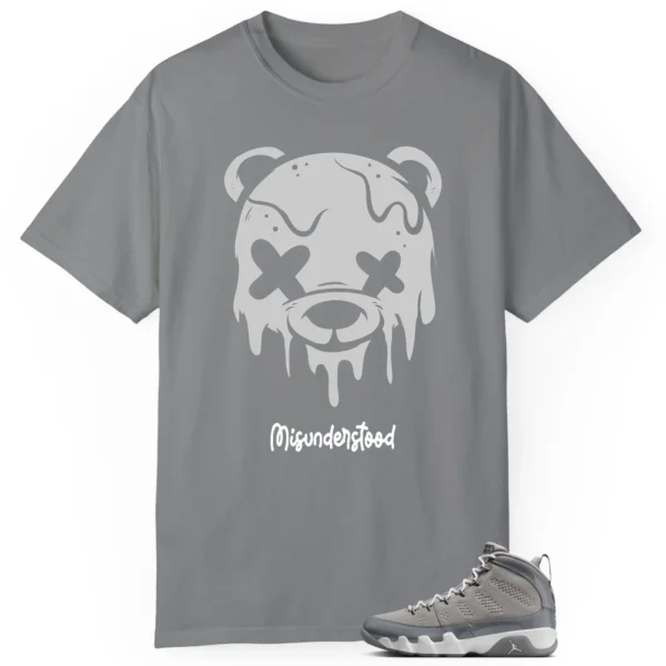 Jordan 9 Cool Grey Matching Tee - Drippy Bear Graphic