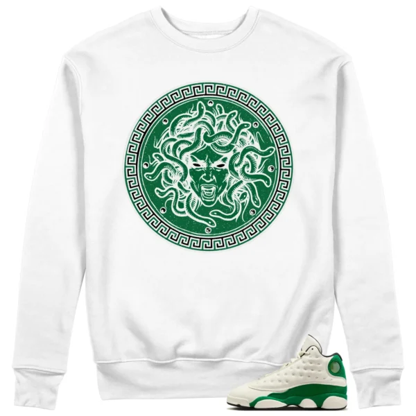 Medusa Sweatshirt for Air Jordan 13 Pine Green 2025 Kicks