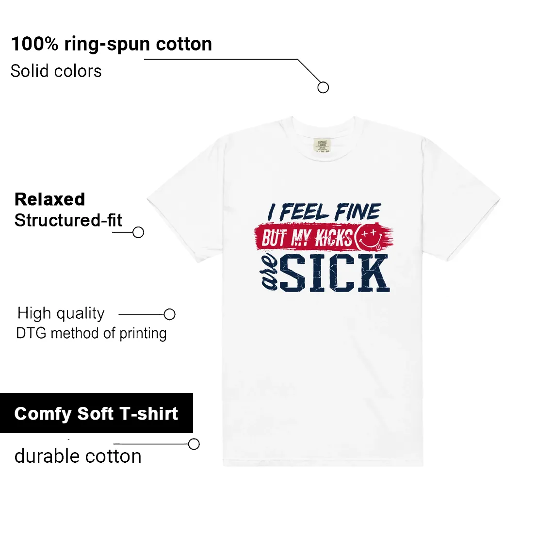 Navy 4s Match: Sick Kicks Shirt Features