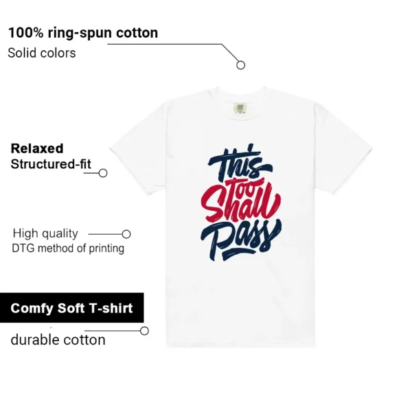 Navy 4s Sneaker Tee This Too Shall Pass Features