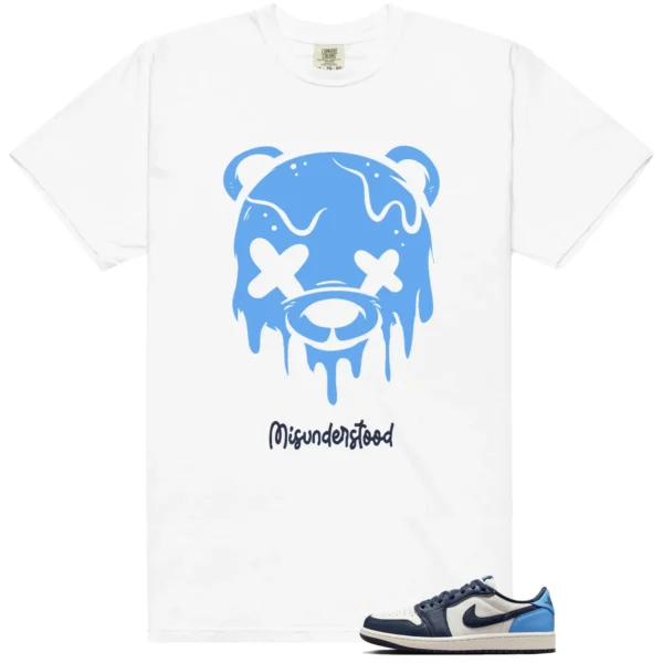 Obsidian UNC 1s Low Matching Tee - Drippy Bear Graphic
