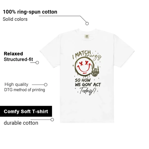 Travis Scott Medium Olive 1s Matching Tee Shirt - Match Energy Features