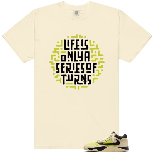 Travis Scott x Jordan Jumpman Jack Bright Cactus Sneaker Tee Life Turns