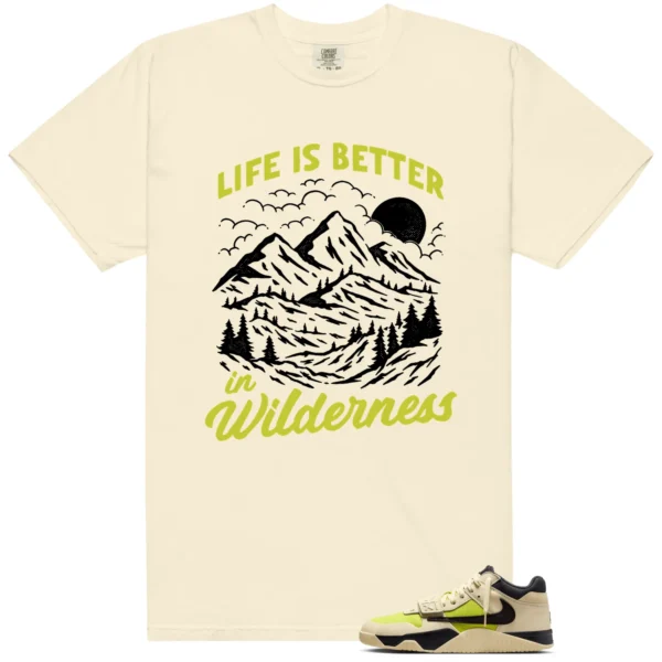 Wilderness Tee - Perfect with Travis Scott x Jordan Jumpman Jack Bright Cactus