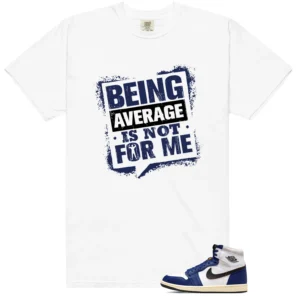 Average Not Me Tee Matches Air Jordan 1 Deep Royal Blue Sneaker
