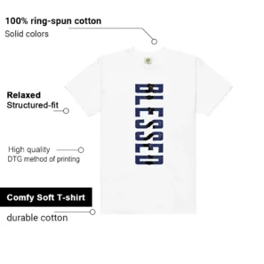 Blessed Tee | Air Jordan 1 Deep Royal Blue Match shirt Features