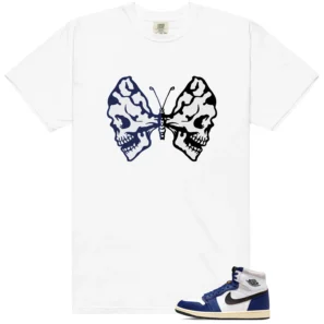 Butterfly Skulls Shirt for Air Jordan 1 Deep Royal Blue Fans