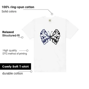 Butterfly Skulls Shirt for Air Jordan 1 Deep Royal Blue Fans Features